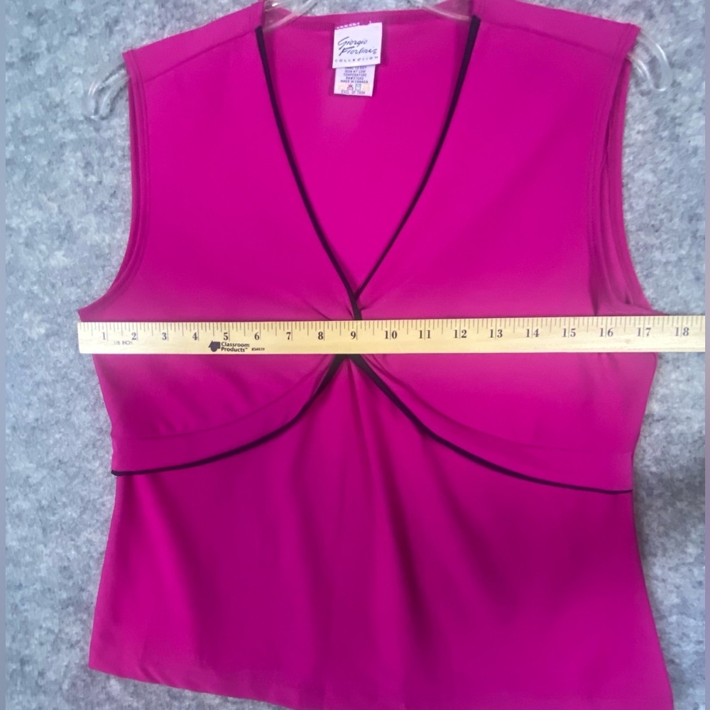 Giorgio Fiorlini Bright Pink Structured Sleeveless Top with Twist Front Size M - Picture 5 of 6